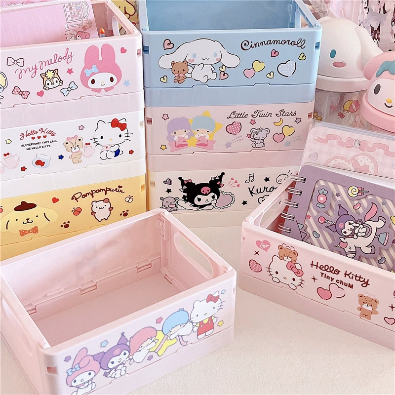 Japanese table foldable tower, storage box, folding stationery for students, storage basket