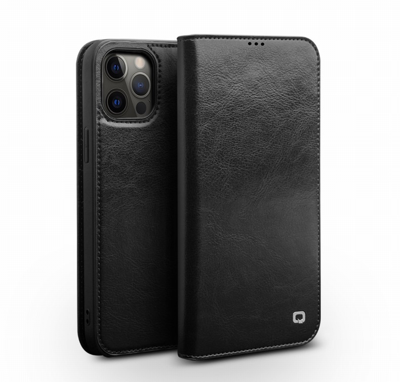 Ốp lưng da thật gập bảo vệ thẻ cho iPhone 12 Pro Max / 12 mini — IPhone12 mini 5,4 inch màu nâu cổ điển, IPhone12 mini 5,4 inch màu đen cổ điển, IPhone12 Pro 6,1 inch màu nâu cổ điển, IPhone12 Pro 6,1 inch màu đen cổ điển chi tiết 22