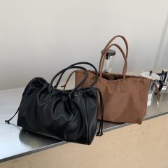 秋冬新潮款復古大容量單肩大包女質感洋氣軟皮pu腋下包托特包