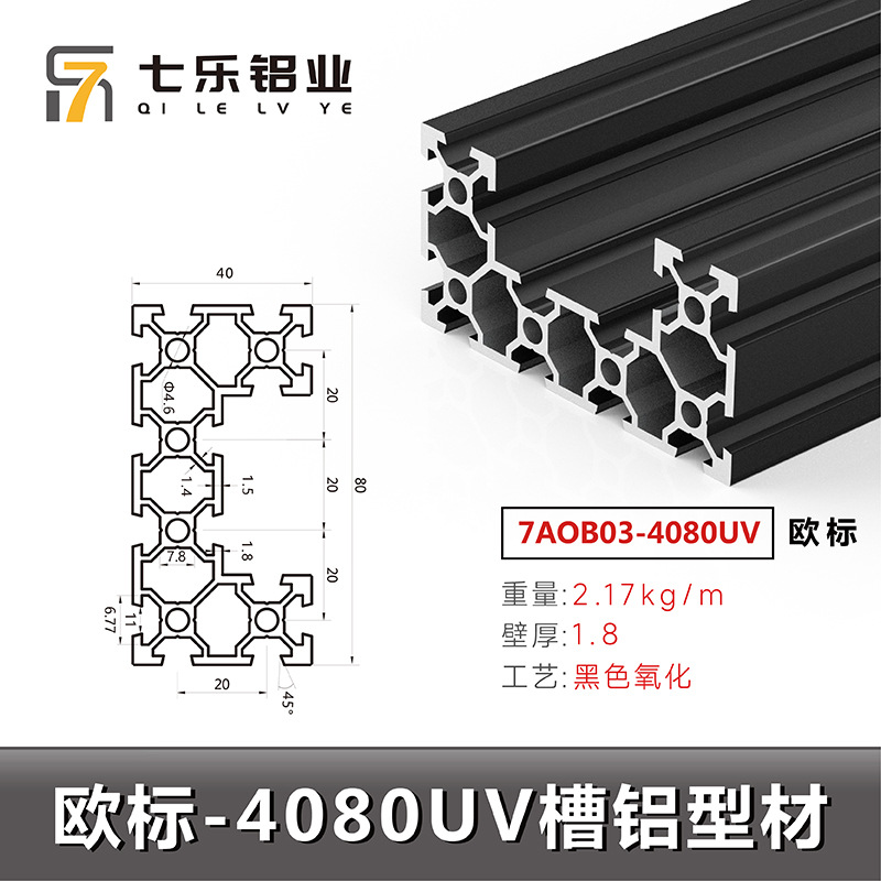 Estándar europeo 4080uv * 2,17 negro 6 metros