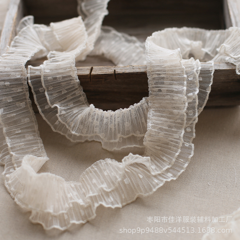 Accesorios de oreja de madera de doble capa color de encaje al por mayor accesorios de encaje de muñeca Lolita Nuevo