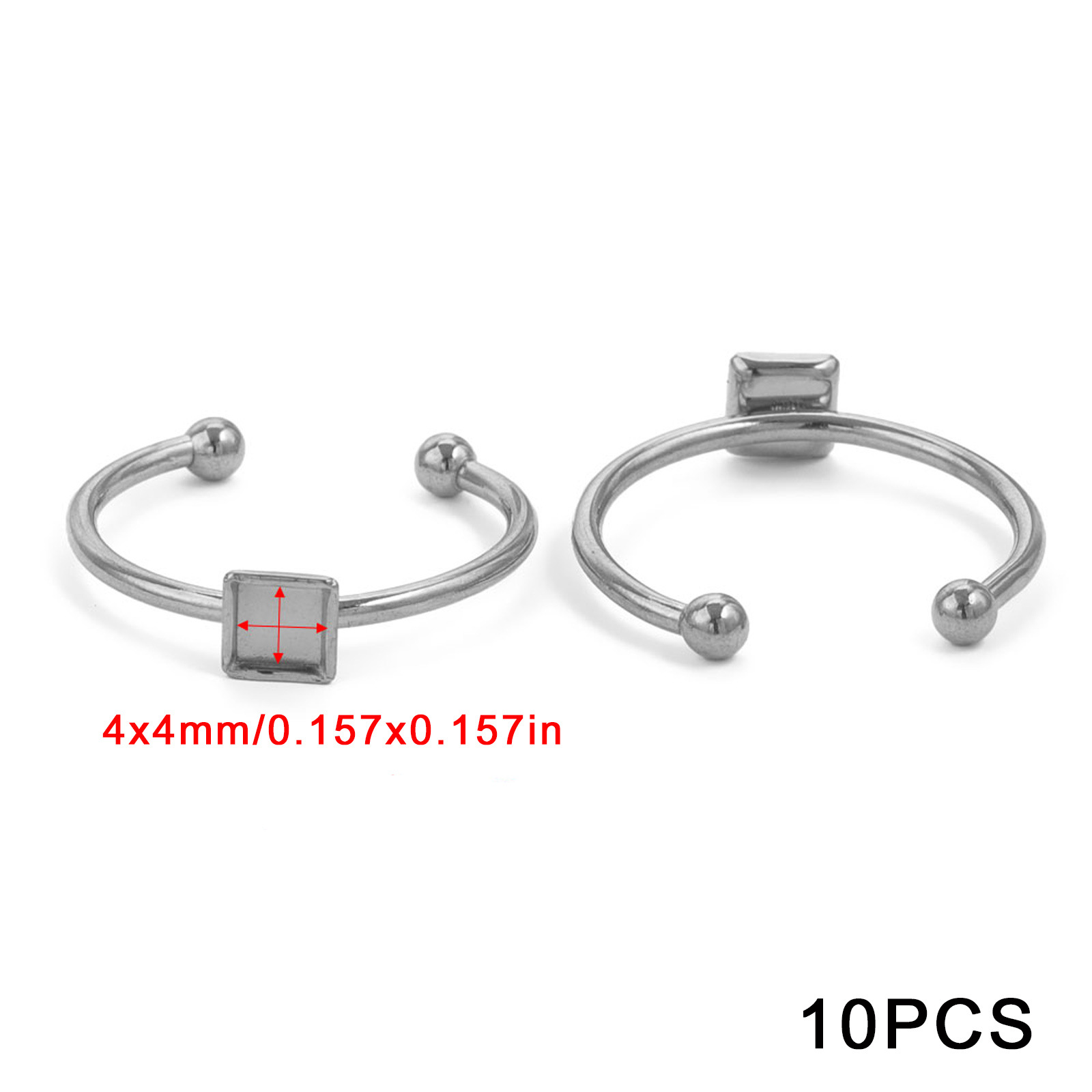 Acero inoxidable color-preservación pulido anillo titular DIY anillo plano anillo superficie horno oro incrustaciones perla apertura anillo titular Accesorios