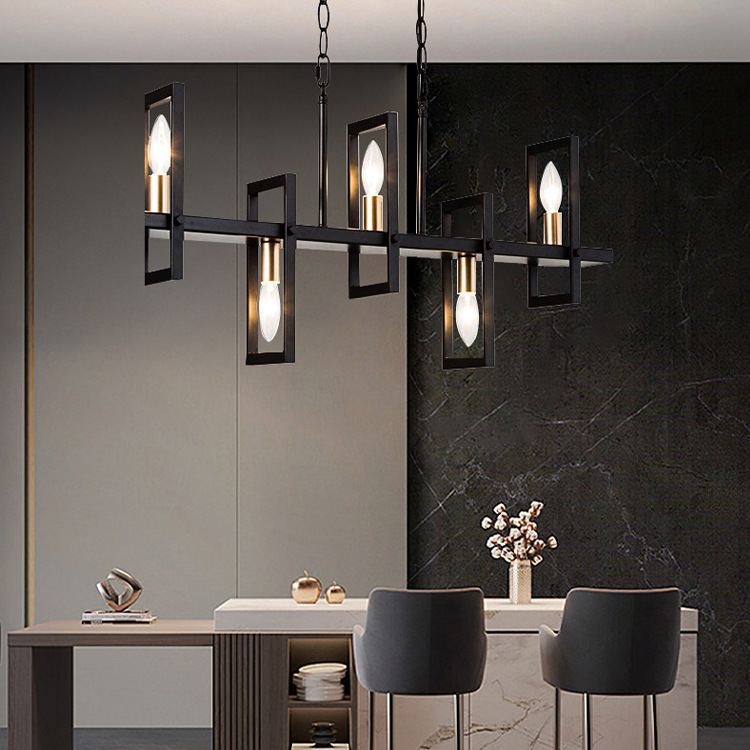 Lámparas Zhongshan Lámparas de hierro forjado retro transfronterizas Lámparas de bar de comedor y sala de estar modernas y sencillas