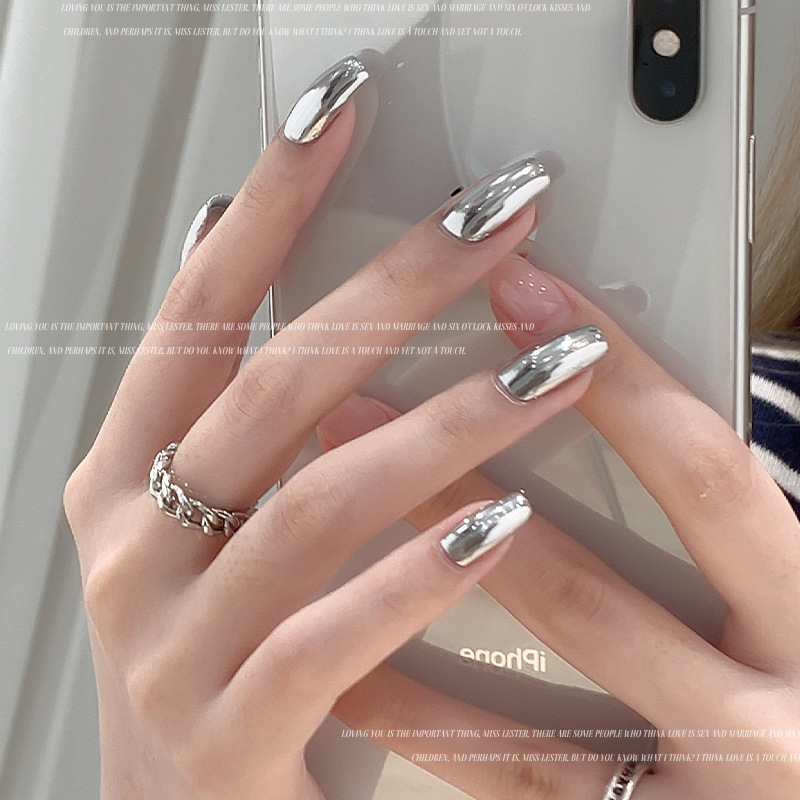 Estilo japonés conservado espejo metal pegamento de alto brillo líquido plata flash platino línea de tracción gancho pintado uñas arte especial