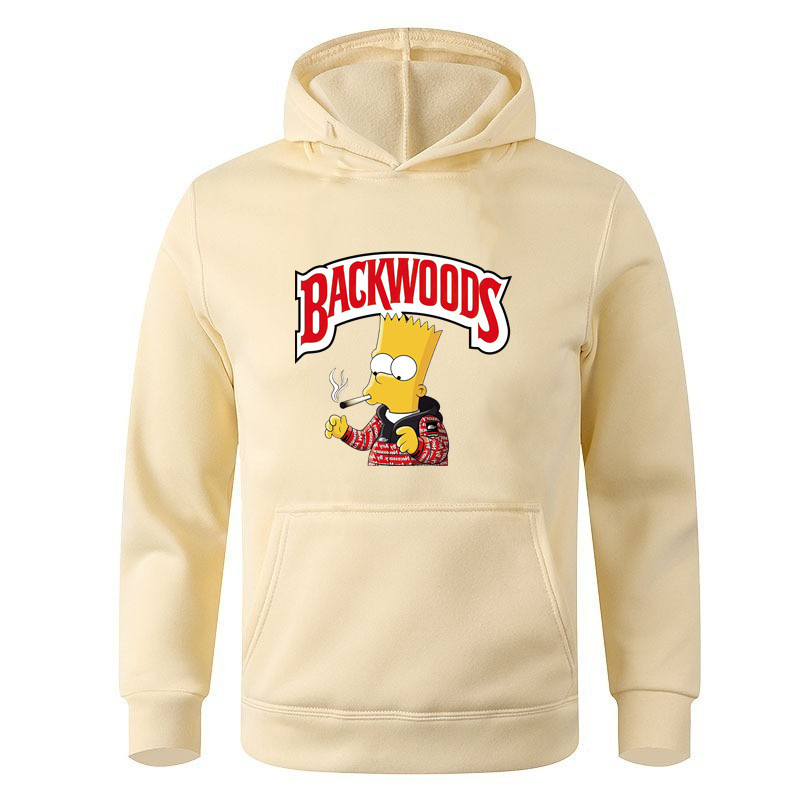 Men's European and American Hip-Hop Hooded Fleece Sweatshirt