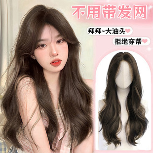 No Need to Wear a Hair Net Wig for Women, Natural, Light and Traceless Long Curly Hair, Fluffy High Skull Top Atmosphere, Big Wave Wig