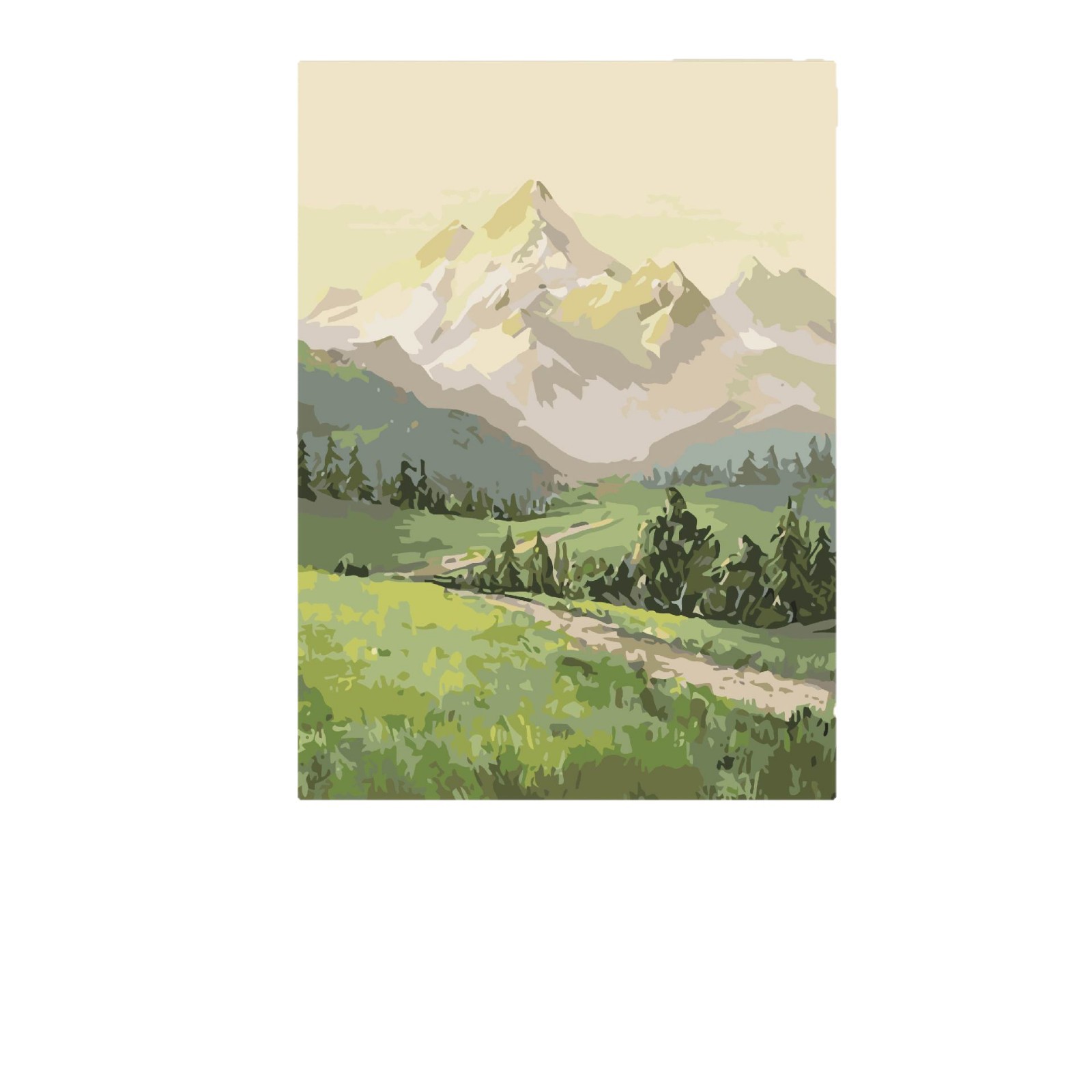 El viento tranquilo del sol Jinshan porche pinturas decorativas de textura de alto nivel pinturas de paisaje verde pinturas decorativas de paisaje