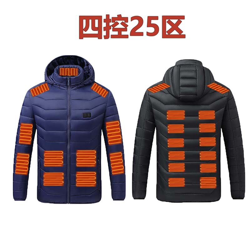 跨境发热棉服冬季爆款发热服USB接口户外保暖加热棉衣恒温加热服|undefined