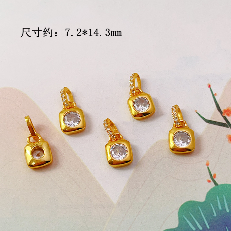 DIY Accessories S925 Silver Gold-Plated Small Drop Necklace Pendant Bracelet Charm Bead Spacer Loose Beads Jewelry Materials