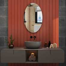 鏡面貼鏡子貼牆自粘橢圓形亞克力浴室貼紙裝飾高清玻璃軟鏡牆貼