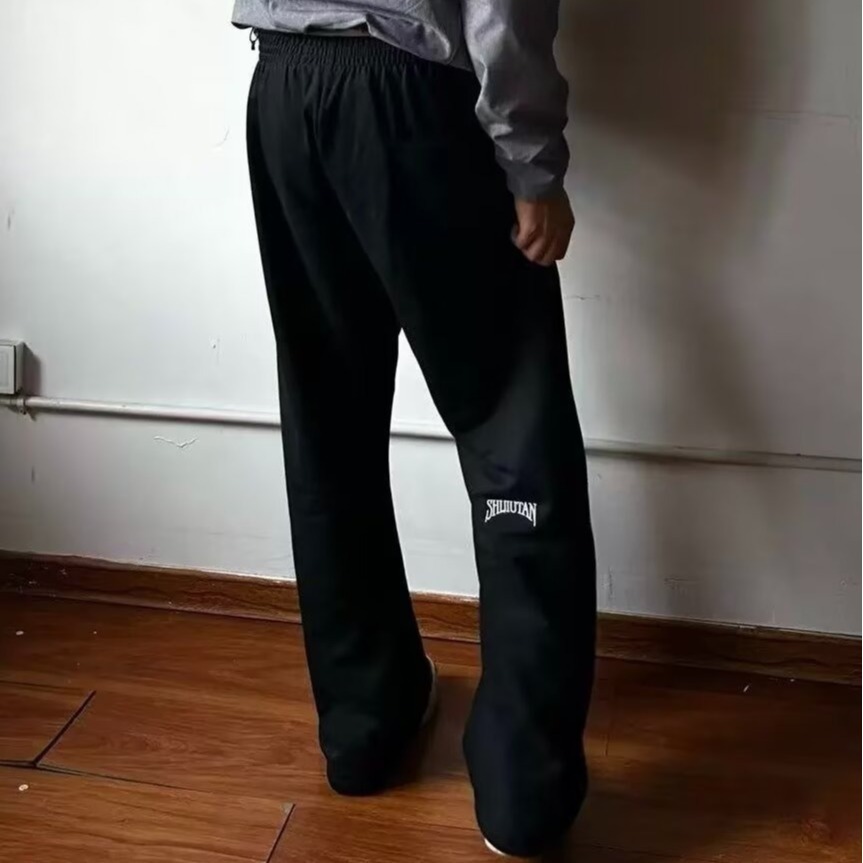 Pantalones deportivos de transporte de dopamina azul de mosquito americano para hombres y mujeres, pantalones casuales de estilo de cuchillo relajado y recto