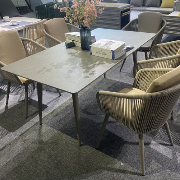 Sillas de caña al aire libre Pe imitación cafeteria de caña tienda de té de leche mesas al aire libre sillas patio al aire libre villa de caña muebles de jardín