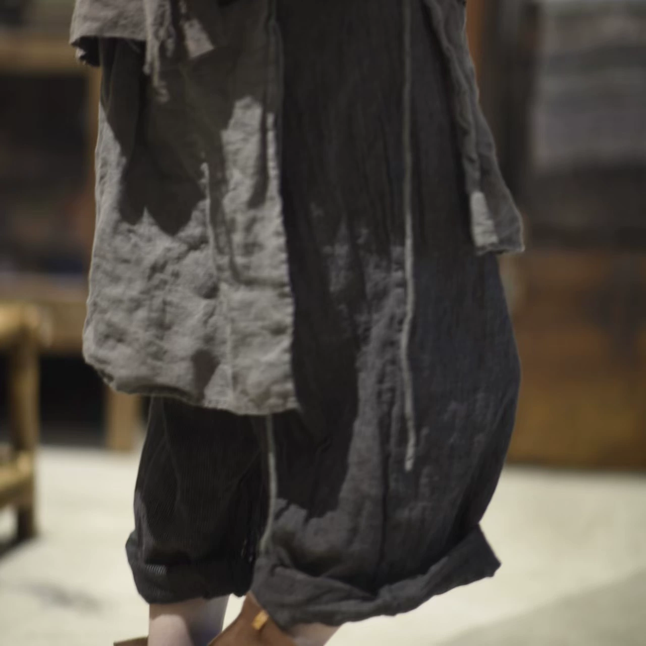 21/8 продлен на раннюю осень, новый литературный ретро-трикотаж из льняного нерегулярного коллажа, широкие брюки