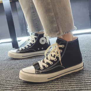 1970s replica board shoes Korean version spring Harajuku all-match Student high-top canvas shoes men's lovers casual cloth shoes tide