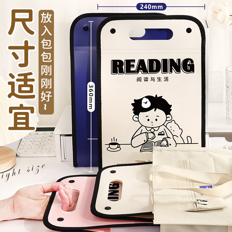 Bolsa de acordeón portátil vertical de color verdadero, soporte para papel de prueba, bolsa de almacenamiento de papel para estudiantes de secundaria y primaria para almacenar y organizar materias