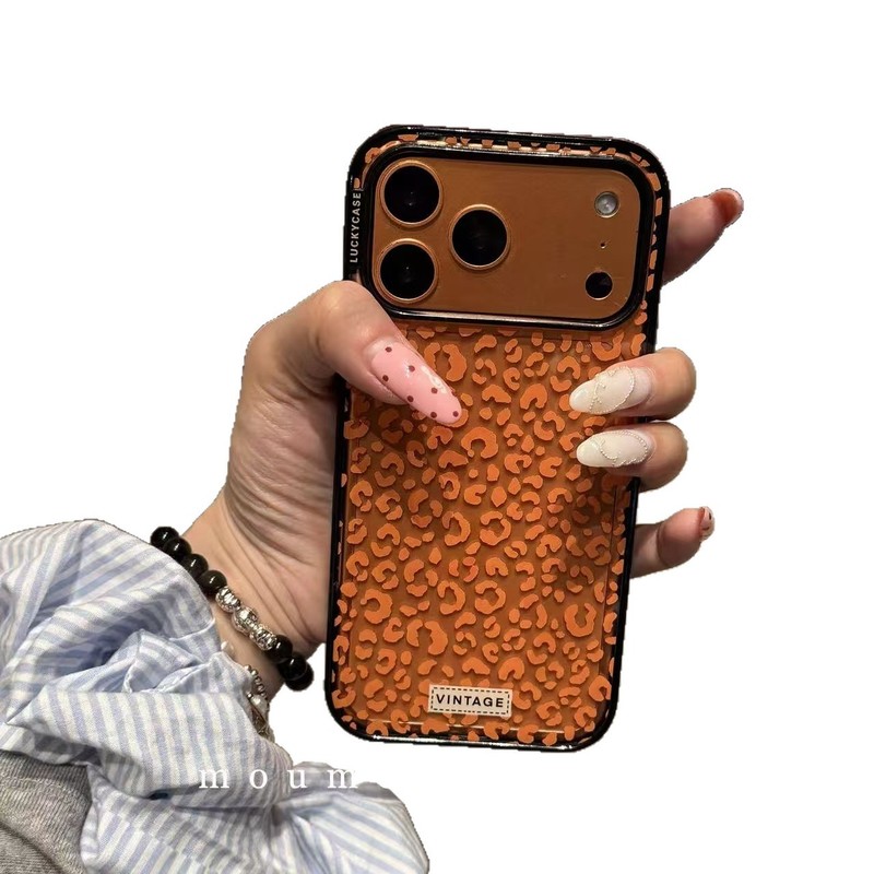 ins小众满屏橙色豹纹适用iPhone17promax苹果16手机壳15新款14女|undefined
