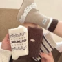 仿羊绒保暖拼色条纹堆堆袜