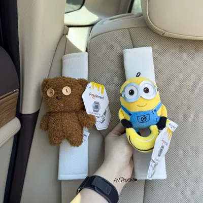 Minions avtomobil təhlükəsizlik kəməri çiyin yastıqları, qadınlar üçün dekorasiya