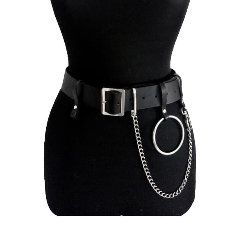 Cinturón de cadena multicapa de estilo punk transfronterizo, cuero PU, correa de ojo de gallina, accesorios sexuales, calcetines, cintura, cintura, cintura, cintura