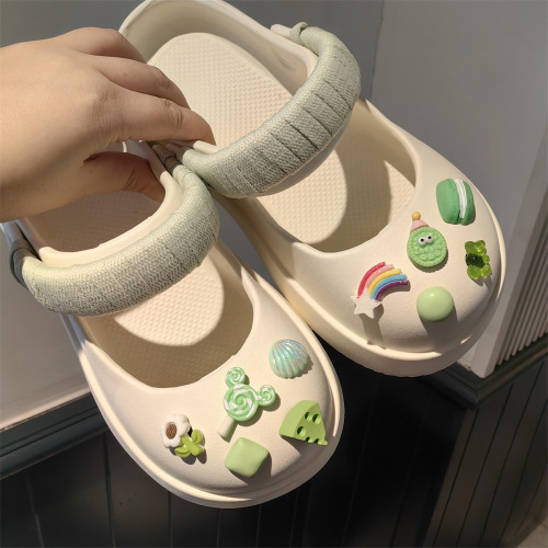 New Mary Jane Candy Flower Croc Shoe Flower Removable DIY Strap Color Matching Sweet Macaron