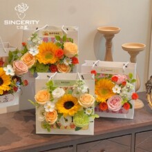 七色堇教师节相框手提袋鲜花包装袋花艺包装diy手提花袋包装资材