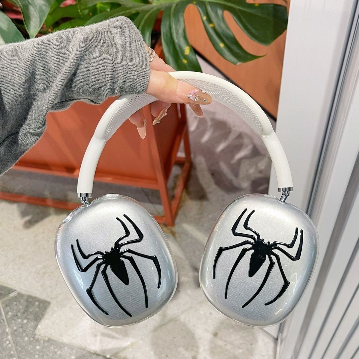 Ins Silver Cute Spider para Apple Headset AirpodsMax Bluetooth Case Max image 8