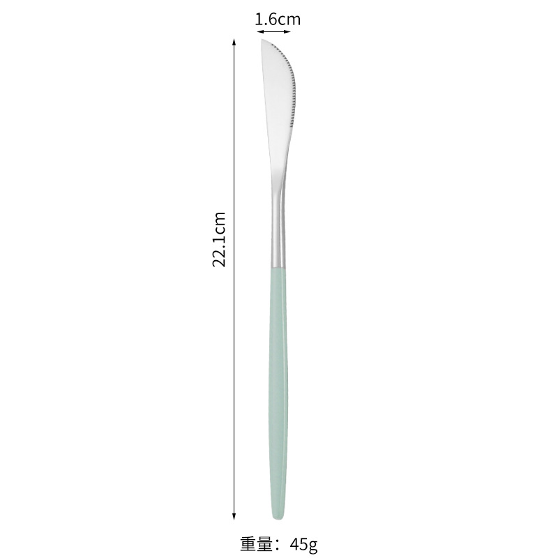 Cuchillo de filete occidental, tenedor, cuchara de postre Vajilla transfronteriza de 4 piezas Amazon Acero inoxidable portugués cuchillo, tenedor y traje de cuchara