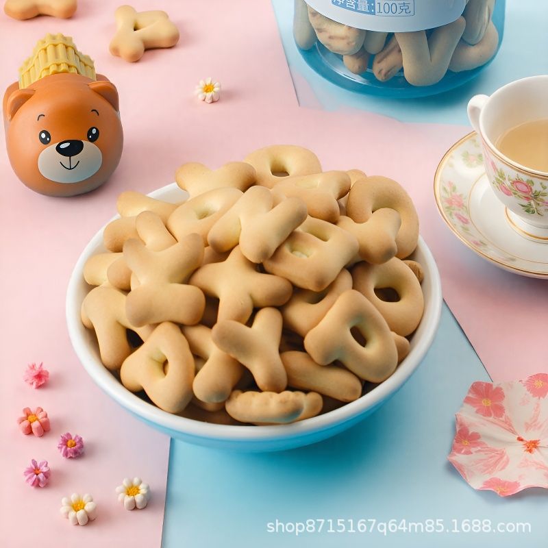 Milk-Flavored Milk-Flavored Finger Cute Bone Letter Biscuits Casual Kidsren's Baby Teething Biscuits Boxed and Canned