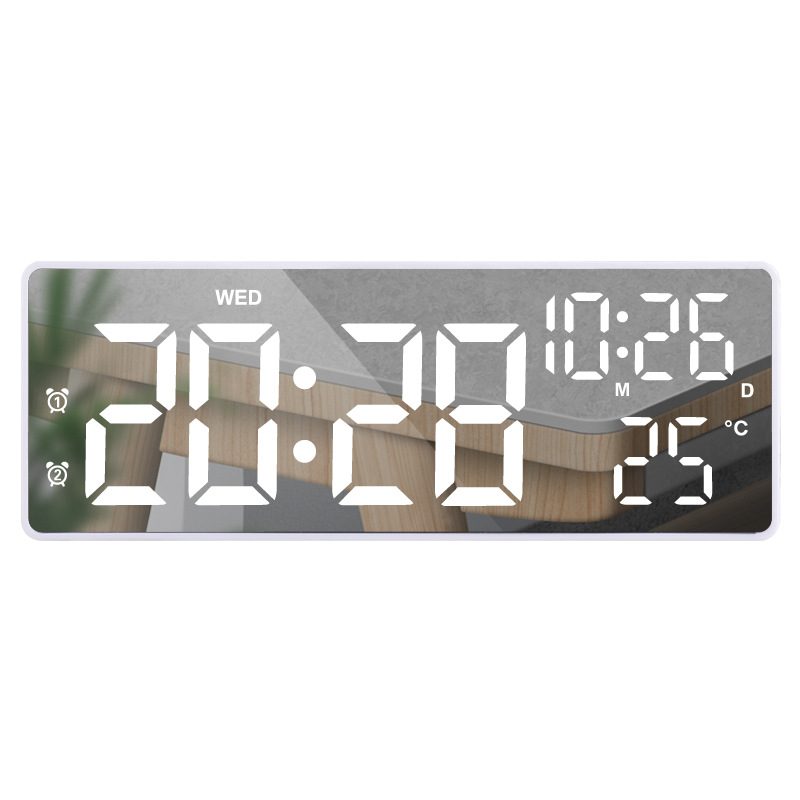 흰색 쉘 미러 백색광(연결 시 항상 켜짐 + 배터리 전원 끄기 메모리)