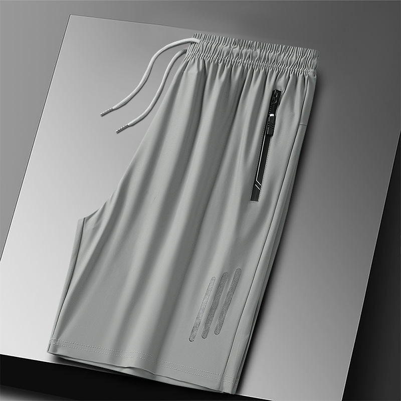 Verano hielo pantalones cortos de tamaño grande hombre delgados pantalones deportivos sueltos running casual pantalones rápidos al por mayor