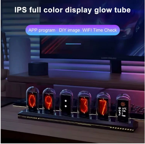 RGB цифровая трубка часы светодиодный светящийся IPS цветной экран DIY аналоговая цифровая трубка ночник игра Настольный домашний декор