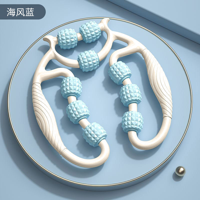环形夹腿按摩器瘦小腿消除肌肉按摩器放松揉捏滚轮轴锻炼瘦腿神器|undefined