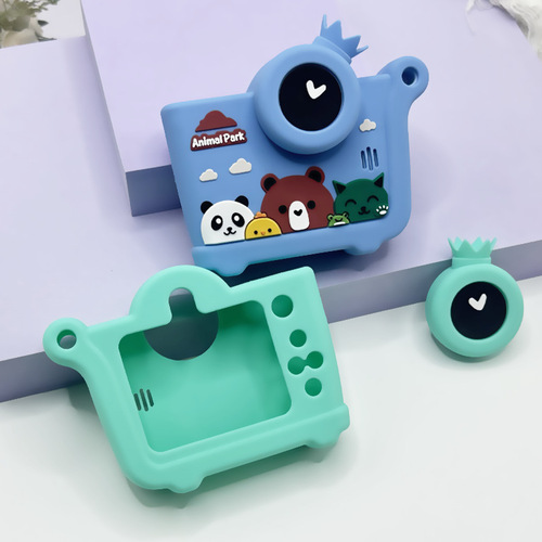 Children's Camera Case Digital Camera Cartoon Silicone Case Drop Glue Cute Pattern Camera Housing Manufacturer Sales