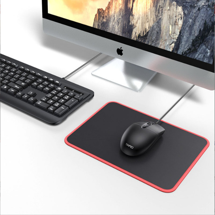 大型厚みのあるオフィス e スポーツ ゲーミング マウス パッドオールブラック レッド エッジ コンピューター デスクトップ パッド ロング マウス パッド|undefined