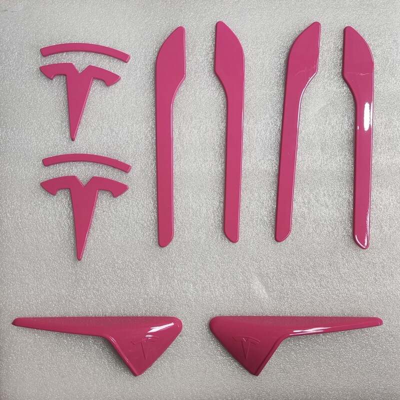适用特斯拉焕新Model3Y彩色T字母标车门把手摄像头保护罩装饰贴拉|undefined