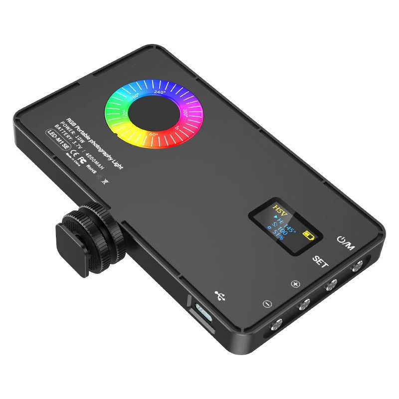 Fill Light (MAMEN M1 SE) Portable RGB LED, 10W, 4000 mAh Battery, Multi‑Mode/Clip Option