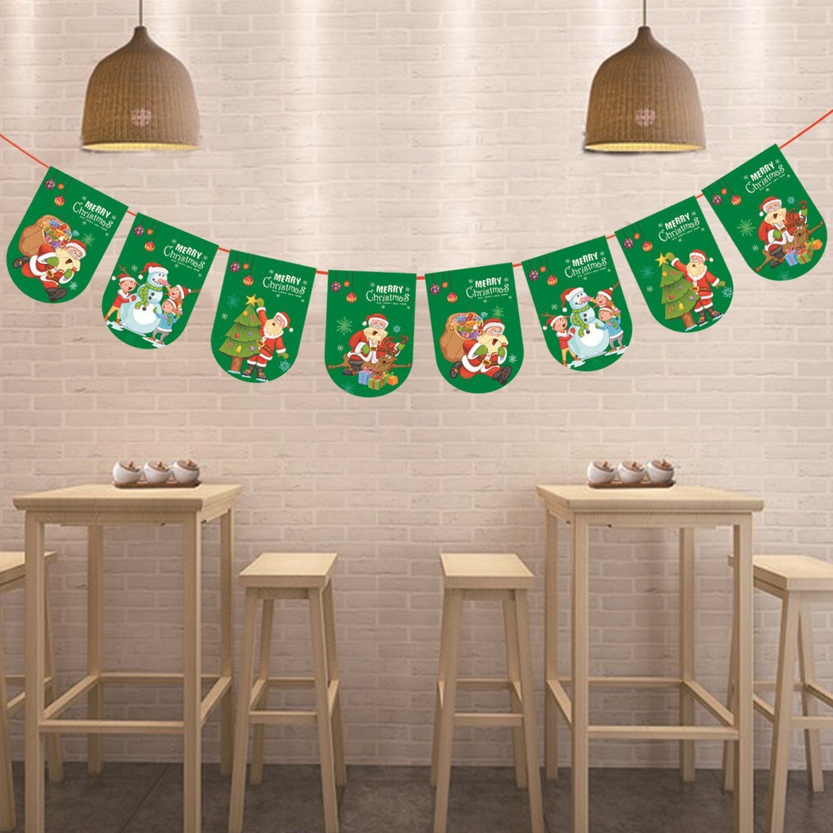 Decoraciones navideñas bandera navideña