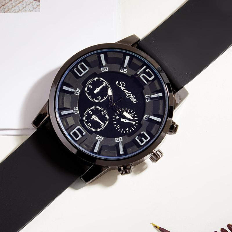 Tiktok popular moda de tres ojos reloj de hombre transfronterizo casual tridimensional digital de cuarzo reloj de silicona reloj de hombre