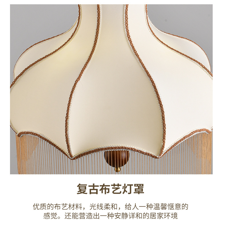 Lámpara del restaurante Tela retro francesa de estilo medieval pétalos de brida alta sensación de la isla de estilo Nanyang bar lámpara de mesa de comedor