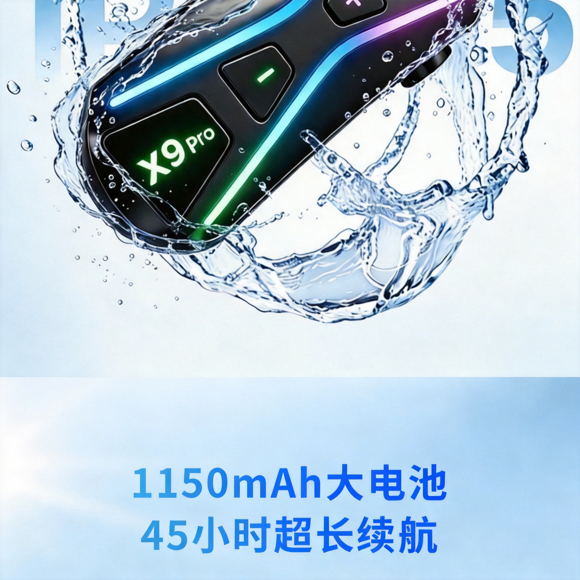 Cross-border x9pro motorcycle helmet full-face helmet with Bluetooth headset, waterproof, long-range intercom for multi-person riding, long battery life