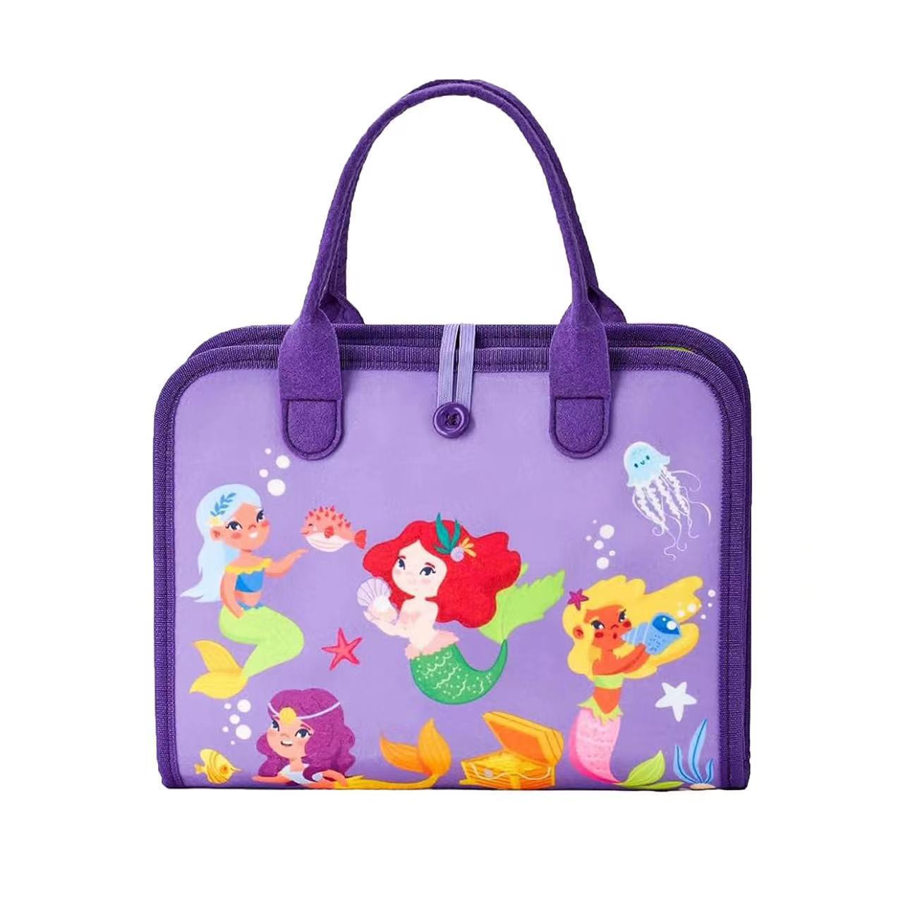 Nuevos juguetes de viaje para niños pequeños de niña púrpura libros tranquilos actividades sensoriales fieltro ocupado tablero regalo de cumpleaños