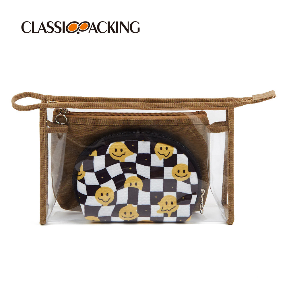 Bolsa de almacenamiento al por mayor de fábrica de tres piezas portátil lindo grande tamaño pequeño bolso de la madre y el niño bolso cosmético multifuncional monedero