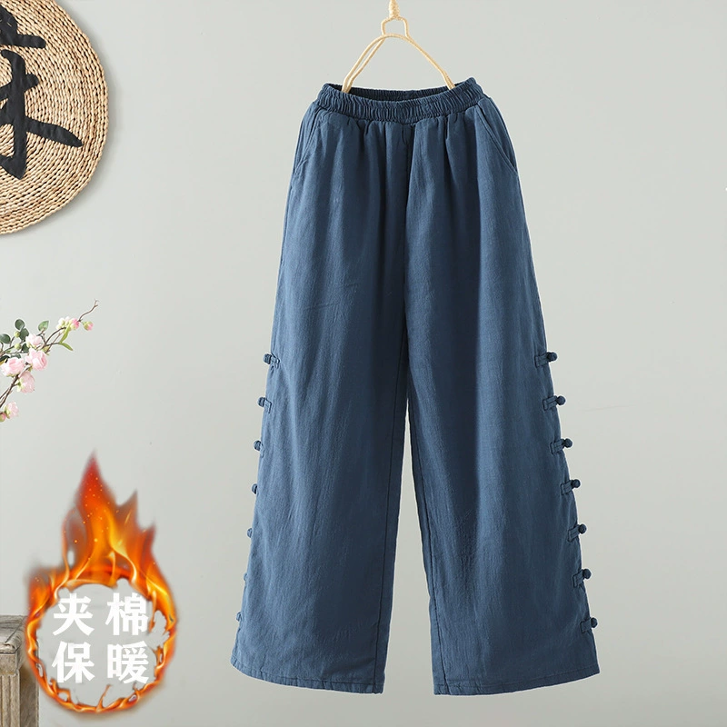 Keep warm winter quilted trousers, oversize, elastic waist
