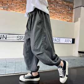 男童裤子夏季2024新款儿童夏装冰丝防蚊裤薄款中大童速干裤夏帅气