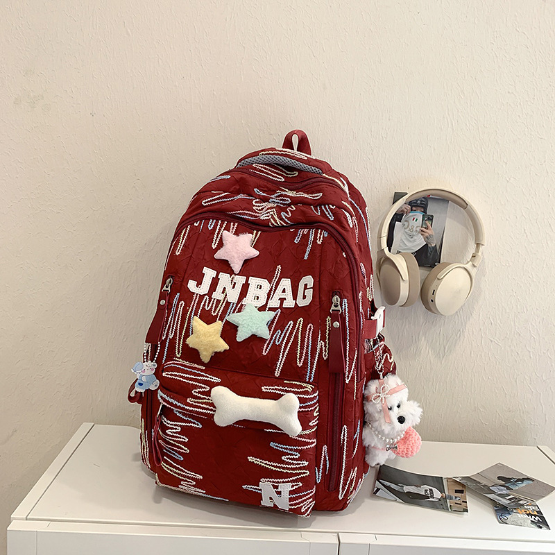 高颜值书包初中女生小学生少女感可爱轻便双肩包高中生大容量背包|undefined