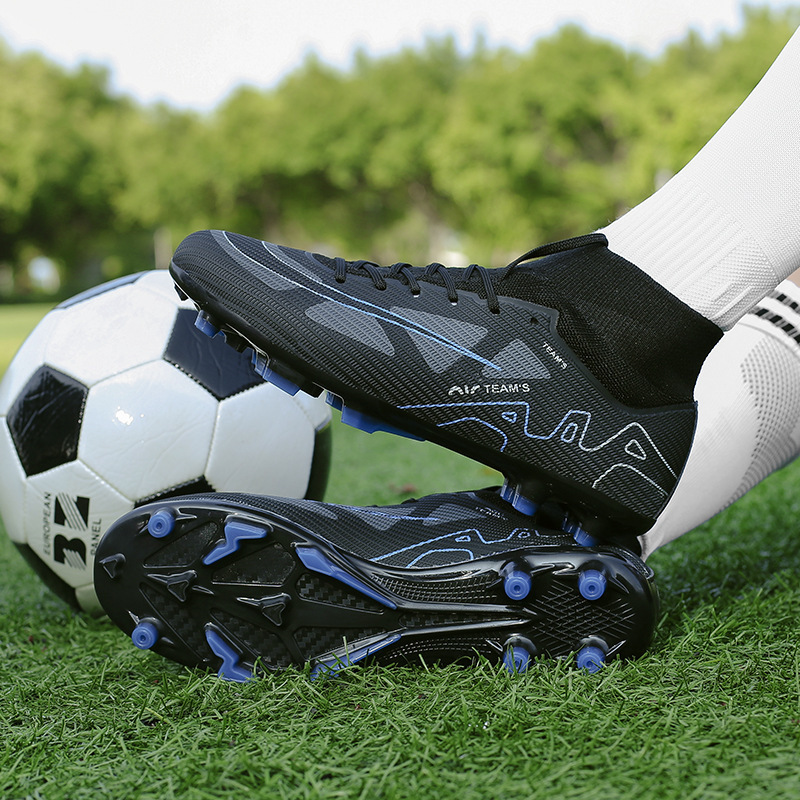 Reproducción transfronteriza de la Copa del Mundo C Luo Thorn 15 Zapatos de fútbol Putian Zapatos deportivos de entrenamiento de hierba de clavos largos de caña alta para hombres