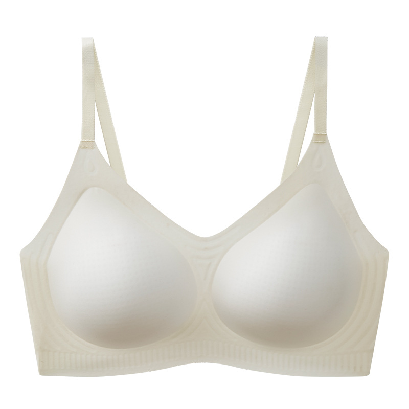 Ropa interior sin costuras de una pieza Four Seasons taza fija ultrafina tira de gelatina ropa interior pequeño pecho empuja hacia arriba el sujetador ropa exterior