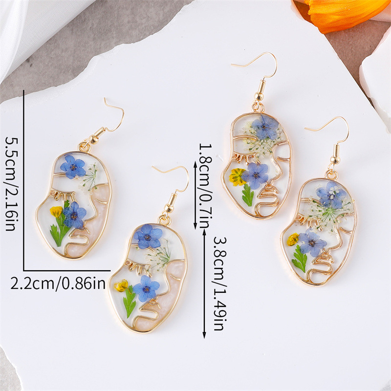 14g Weight 1 Pair Simple Style Geometric Flower Epoxy Plating Zinc Alloy Drop Earrings