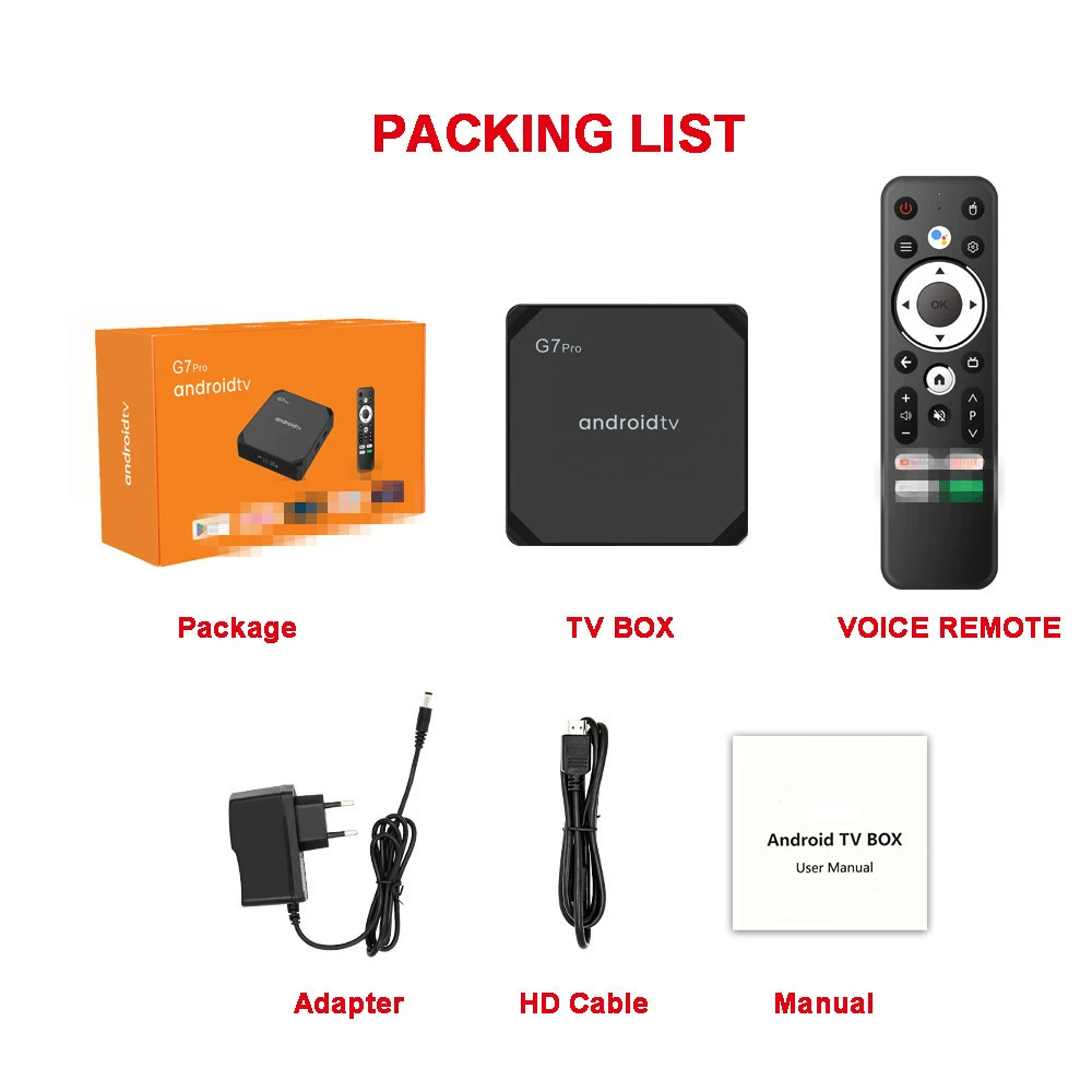 G7 Pro набор - топ-бокс S905y4 Android 4/32ГБ ТВ-бокс 4K HD плеер tvbox