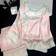 新中式清汉女民国风睡衣女冰丝春夏薄款宫廷风家居服套装夏季秋季